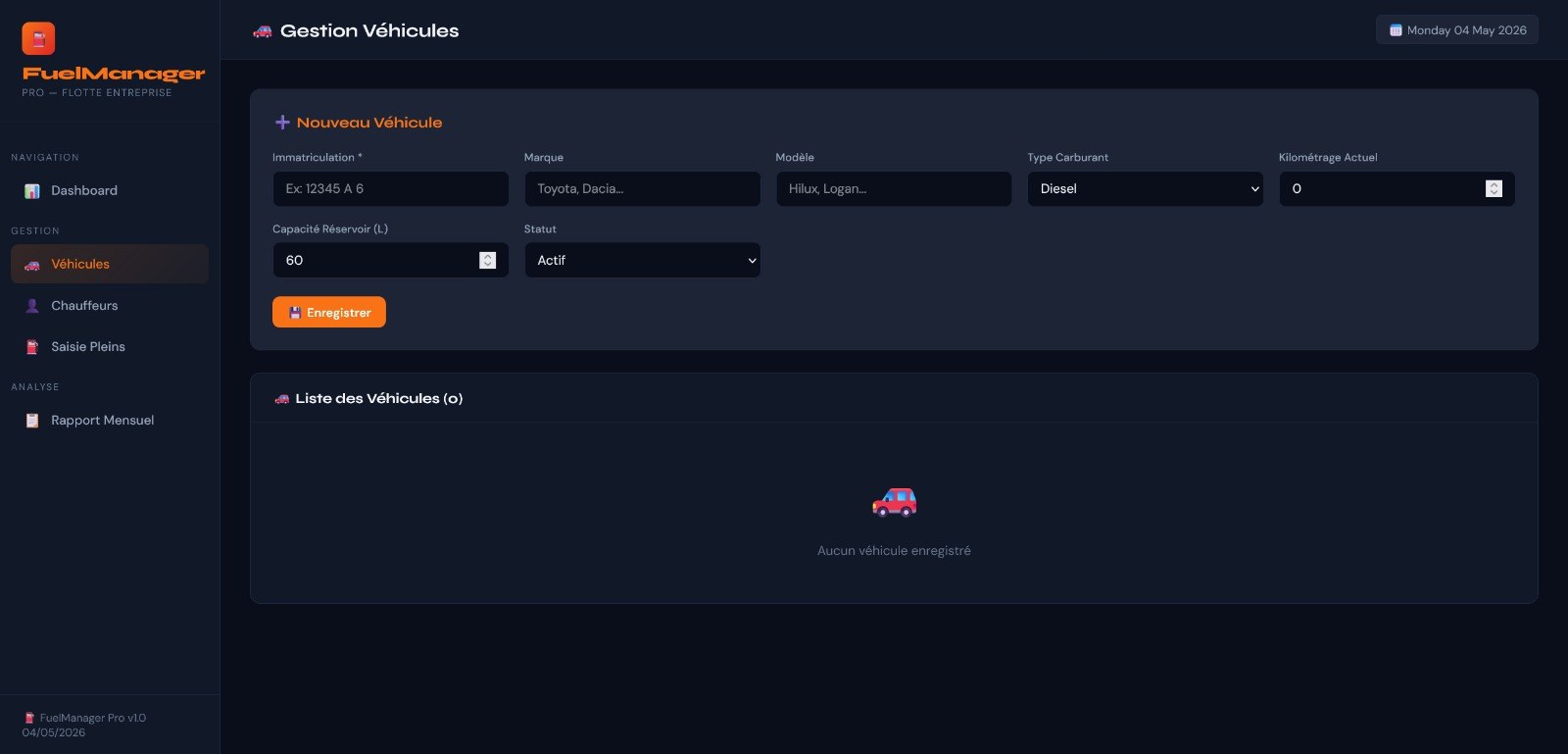 FuelManager — Véhicules
